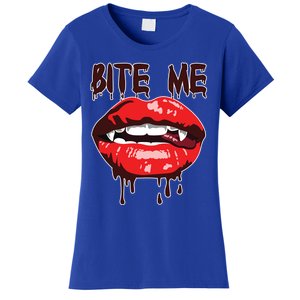 Vampire Lips Mouth Halloween Bite Me Scary Funny Gift Women's T-Shirt