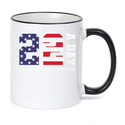 Veteran Lives Matter 22 Soldier Patriotic Gift 11oz Black Color Changing Mug