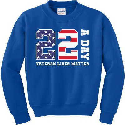 Veteran Lives Matter 22 Soldier Patriotic Gift Kids Sweatshirt