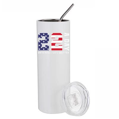 Veteran Lives Matter 22 Soldier Patriotic Gift Stainless Steel Tumbler