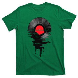 Vinyl LP Music Record Sunset Red T-Shirt