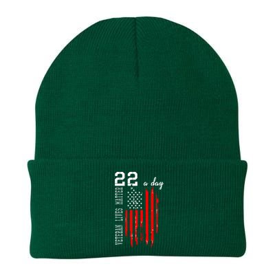 Veteran Lives Matter Suicide Awareness PTSD Veteran 22 Day Knit Cap Winter Beanie