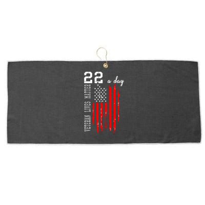 Veteran Lives Matter Suicide Awareness PTSD Veteran 22 Day Large Microfiber Waffle Golf Towel