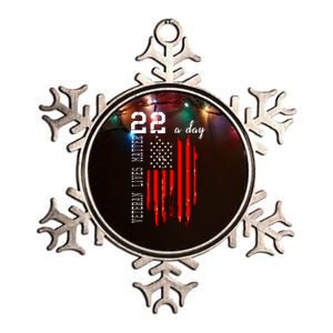 Veteran Lives Matter Suicide Awareness PTSD Veteran 22 Day Metallic Star Ornament