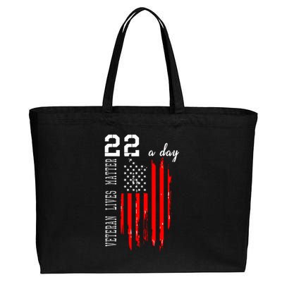 Veteran Lives Matter Suicide Awareness PTSD Veteran 22 Day Cotton Canvas Jumbo Tote