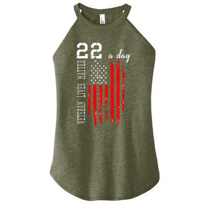 Veteran Lives Matter Suicide Awareness PTSD Veteran 22 Day Women's Perfect Tri Rocker Tank