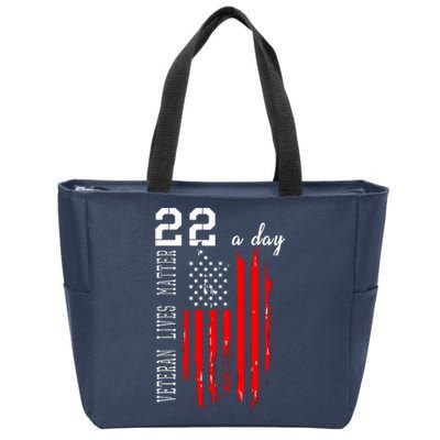 Veteran Lives Matter Suicide Awareness PTSD Veteran 22 Day Zip Tote Bag