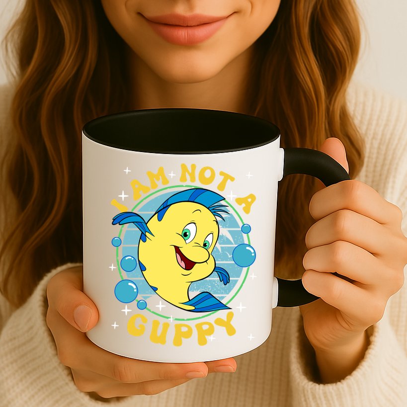 Vintage Little Mermaid Flounder I Am Not A Guppy Flounder Fish Magic Mug