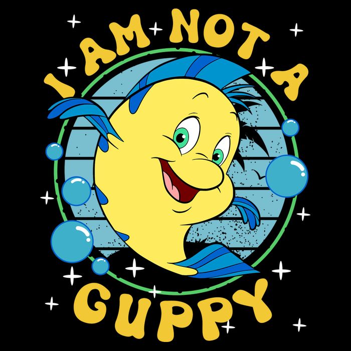 Vintage Little Mermaid Flounder I Am Not A Guppy Flounder Fish Magic Mug
