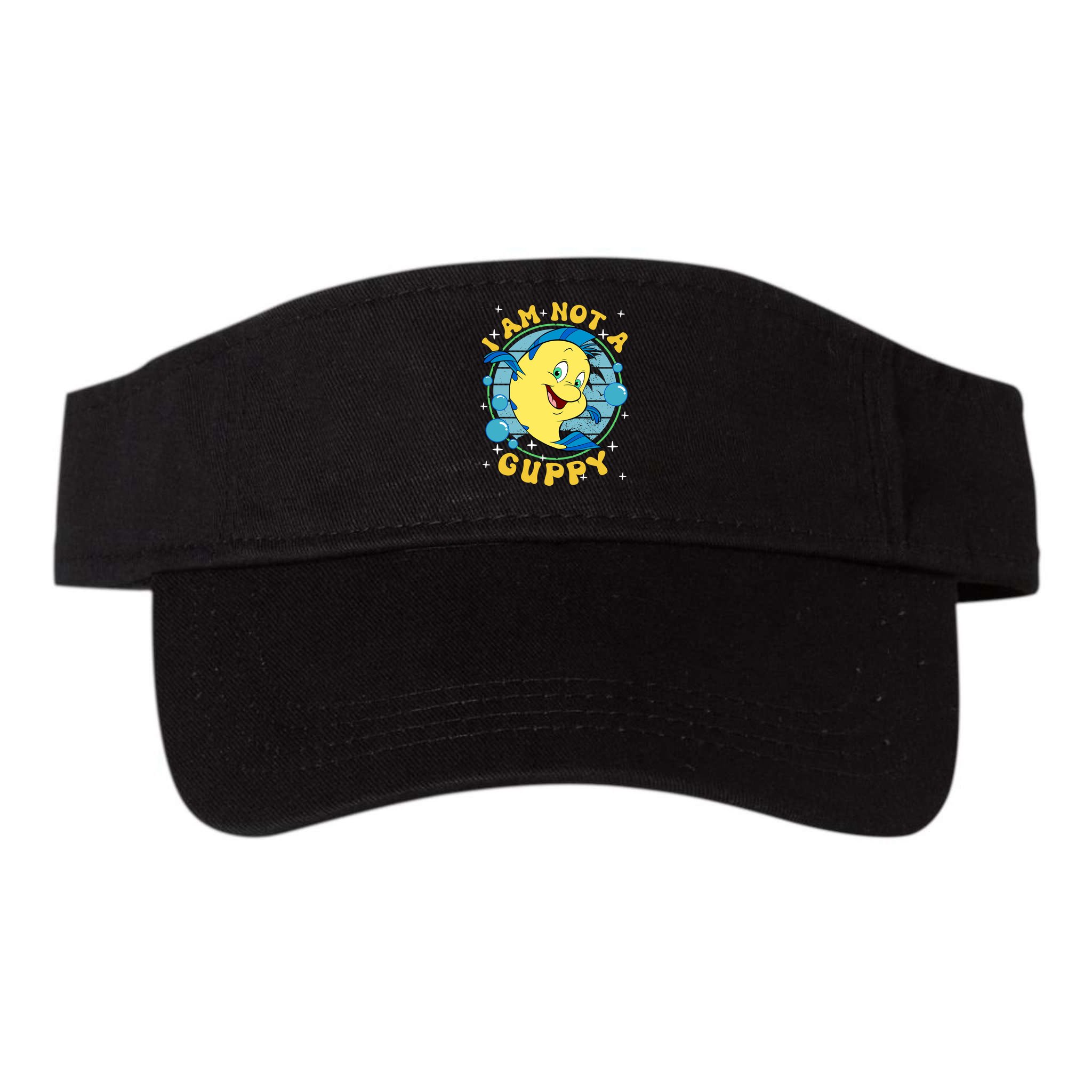 Vintage Little Mermaid Flounder I Am Not A Guppy Flounder Fish Magic Visor