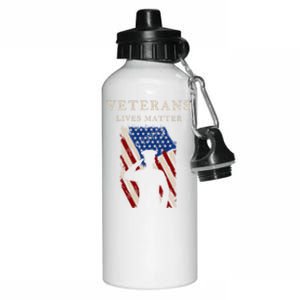 Veterans Lives Matter Veterans Day Gift Aluminum Water Bottle 