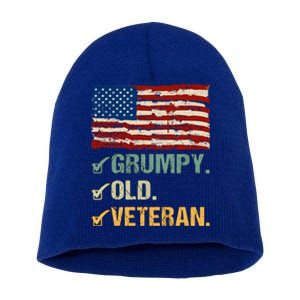 Veteran Lives Matter Grumpy Old Veteran Vietnam Veterans Day Cool Gift Short Acrylic Beanie