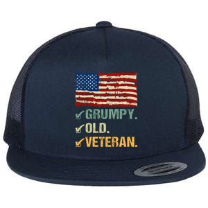 Veteran Lives Matter Grumpy Old Veteran Vietnam Veterans Day Cool Gift Flat Bill Trucker Hat