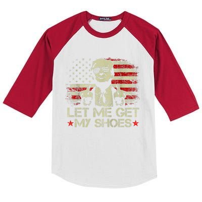 Vintage Let Me Get My Shoes Funny Quote Saying Kids Colorblock Raglan Jersey