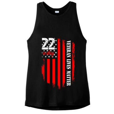 Veteran Lives Matter Suicide Awareness Ptsd Veteran 22 Day Ladies PosiCharge Tri-Blend Wicking Tank