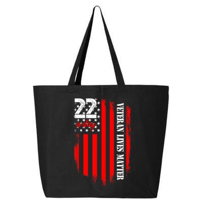 Veteran Lives Matter Suicide Awareness Ptsd Veteran 22 Day 25L Jumbo Tote
