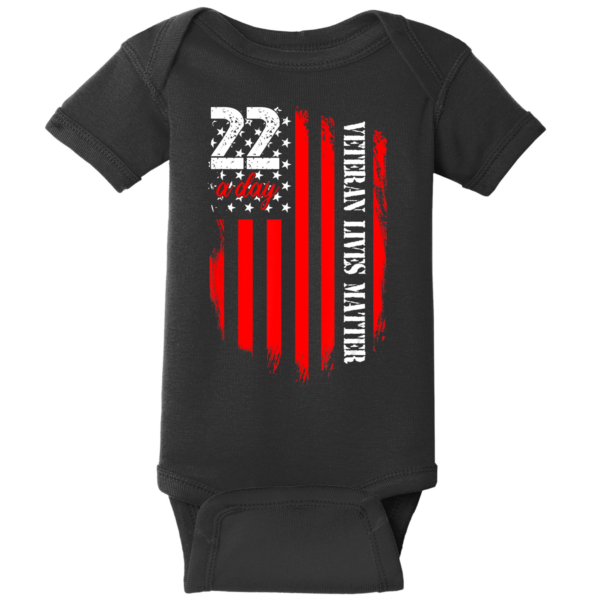 Veteran Lives Matter Suicide Awareness Ptsd Veteran 22 Day Baby Bodysuit