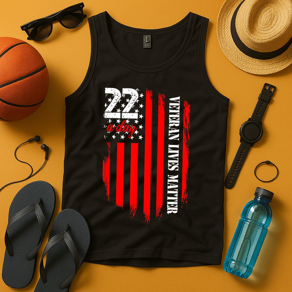 Veteran Lives Matter Suicide Awareness Ptsd Veteran 22 Day Tank Top