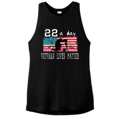 Veteran Lives Matter Suicide Awareness Ptsd Veteran 22 A Day Gift Ladies PosiCharge Tri-Blend Wicking Tank