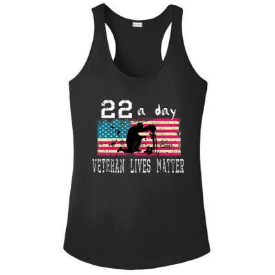 Veteran Lives Matter Suicide Awareness Ptsd Veteran 22 A Day Gift Ladies PosiCharge Competitor Racerback Tank