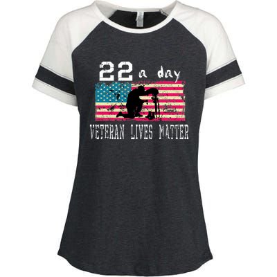 Veteran Lives Matter Suicide Awareness Ptsd Veteran 22 A Day Gift Enza Ladies Jersey Colorblock Tee