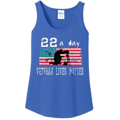 Veteran Lives Matter Suicide Awareness Ptsd Veteran 22 A Day Gift Ladies Essential Tank