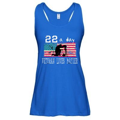 Veteran Lives Matter Suicide Awareness Ptsd Veteran 22 A Day Gift Ladies Essential Flowy Tank