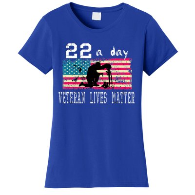 Veteran Lives Matter Suicide Awareness Ptsd Veteran 22 A Day Gift Women's T-Shirt