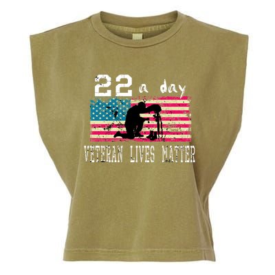 Veteran Lives Matter Suicide Awareness Ptsd Veteran 22 A Day Gift Garment-Dyed Women's Muscle Tee