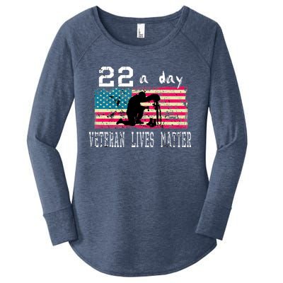 Veteran Lives Matter Suicide Awareness Ptsd Veteran 22 A Day Gift Women's Perfect Tri Tunic Long Sleeve Shirt