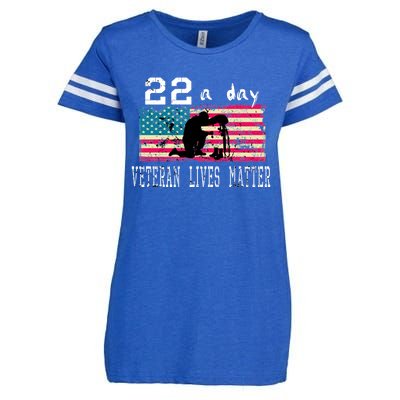 Veteran Lives Matter Suicide Awareness Ptsd Veteran 22 A Day Gift Enza Ladies Jersey Football T-Shirt