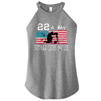 Veteran Lives Matter Suicide Awareness Ptsd Veteran 22 A Day Gift Women's Perfect Tri Rocker Tank