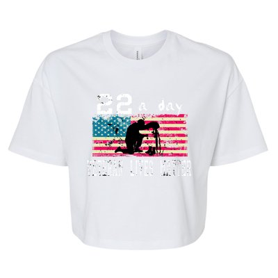 Veteran Lives Matter Suicide Awareness Ptsd Veteran 22 A Day Gift Bella+Canvas Jersey Crop Tee