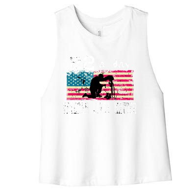 Veteran Lives Matter Suicide Awareness Ptsd Veteran 22 A Day Gift Women's Racerback Cropped Tank