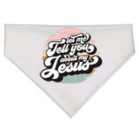 Vintage Let Me Tell You About My Jesus Christian Believers USA-Made Doggie Bandana