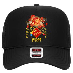 Vietnamese Lunar New Year 2024 Tet Viet Chuc Mung Nam Moi High Crown Mesh Back Trucker Hat