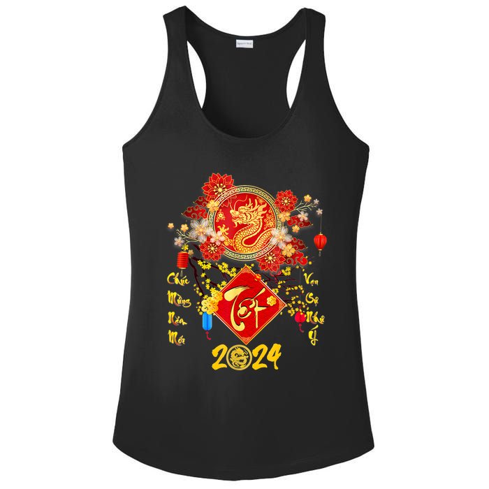 Vietnamese Lunar New Year 2024 Tet Viet Chuc Mung Nam Moi Ladies PosiCharge Competitor Racerback Tank