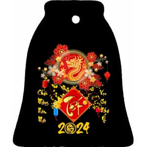 Vietnamese Lunar New Year 2024 Tet Viet Chuc Mung Nam Moi Ceramic Bell Ornament