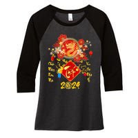 Vietnamese Lunar New Year 2024 Tet Viet Chuc Mung Nam Moi Women's Tri-Blend 3/4-Sleeve Raglan Shirt