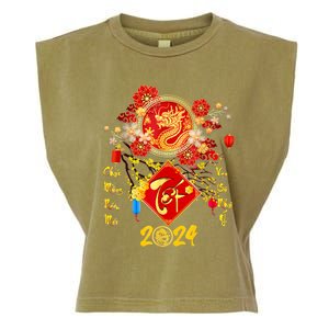 Vietnamese Lunar New Year 2024 Tet Viet Chuc Mung Nam Moi Garment-Dyed Women's Muscle Tee