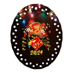 Vietnamese Lunar New Year 2024 Tet Viet Chuc Mung Nam Moi  Ceramic Oval Ornament