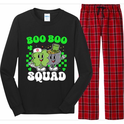 Vintage Lucky Nurse Boo Boo Squad St Patricks Day Team Gift Long Sleeve Pajama Set