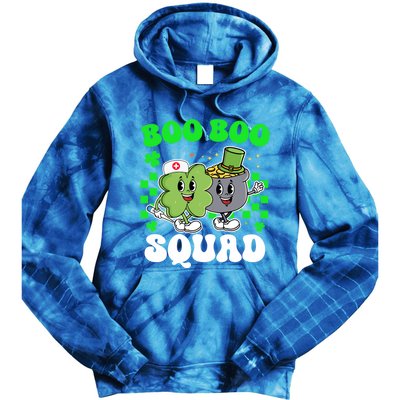 Vintage Lucky Nurse Boo Boo Squad St Patricks Day Team Gift Tie Dye Hoodie