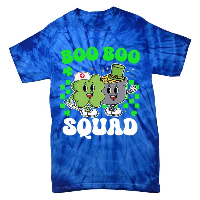 Vintage Lucky Nurse Boo Boo Squad St Patricks Day Team Gift Tie-Dye T-Shirt