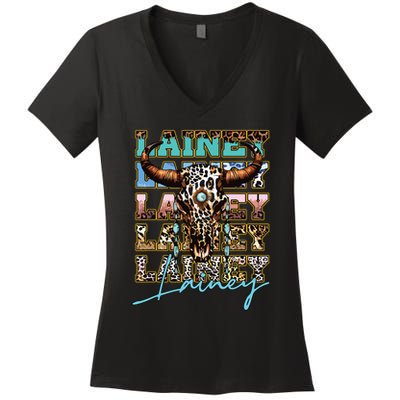 Vintage Lainey Name Personalized Love Animal Awesome Apparel Women's V-Neck T-Shirt