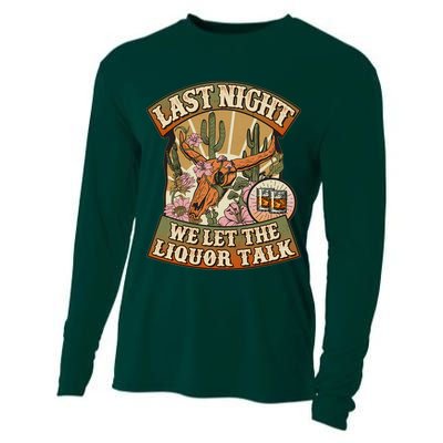 Vintage Last Night We Let The Liquor Talk Cooling Performance Long Sleeve Crew