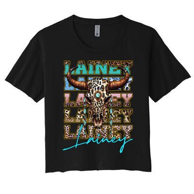 Vintage Lainey Name Personalized Love Animal Awesome Apparel Women's Crop Top Tee