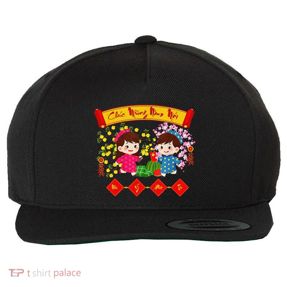 Vietnamese Lunar New Year 2025 Tet Viet Chuc Mung Nam Moi Wool Snapback Cap