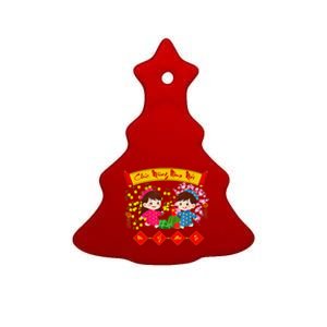 Vietnamese Lunar New Year 2025 Tet Viet Chuc Mung Nam Moi Ceramic Tree Ornament