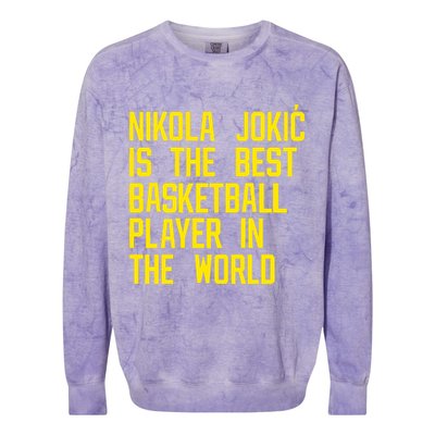 Vic Lombardi Nikola Jokic Best Basketball Player In The World Colorblast Crewneck Sweatshirt